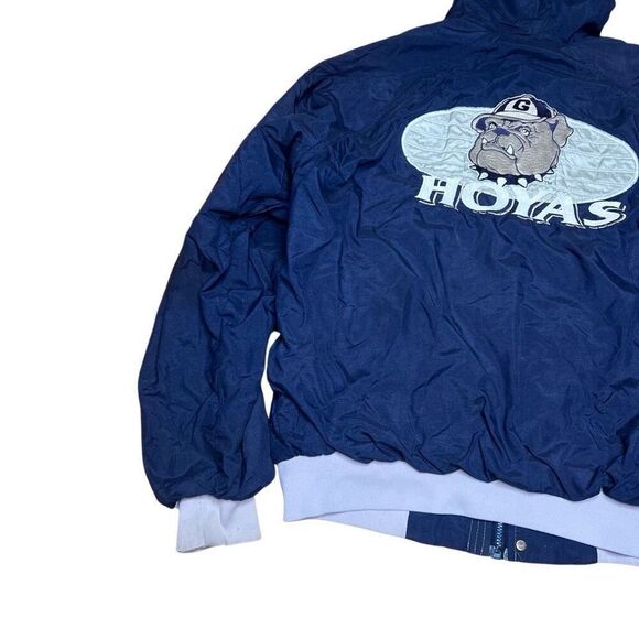 Vintage 90s Georgetown Hoyas Full Zip Hooded Insulated Jacket Large - Picture 5 of 9